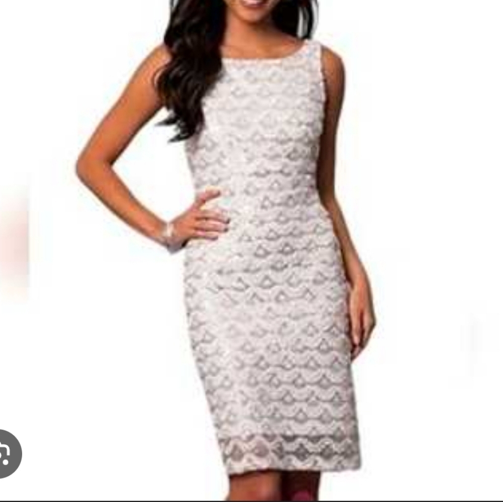 Studio One Ivory Lace Midi Dress